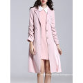 Woman Long Jacket with Long Sleeve Autumn Slim Jacket